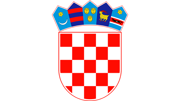 Wapen van Kroatië - in kleur op transparante achtergrond - 600 * 337 pixels 